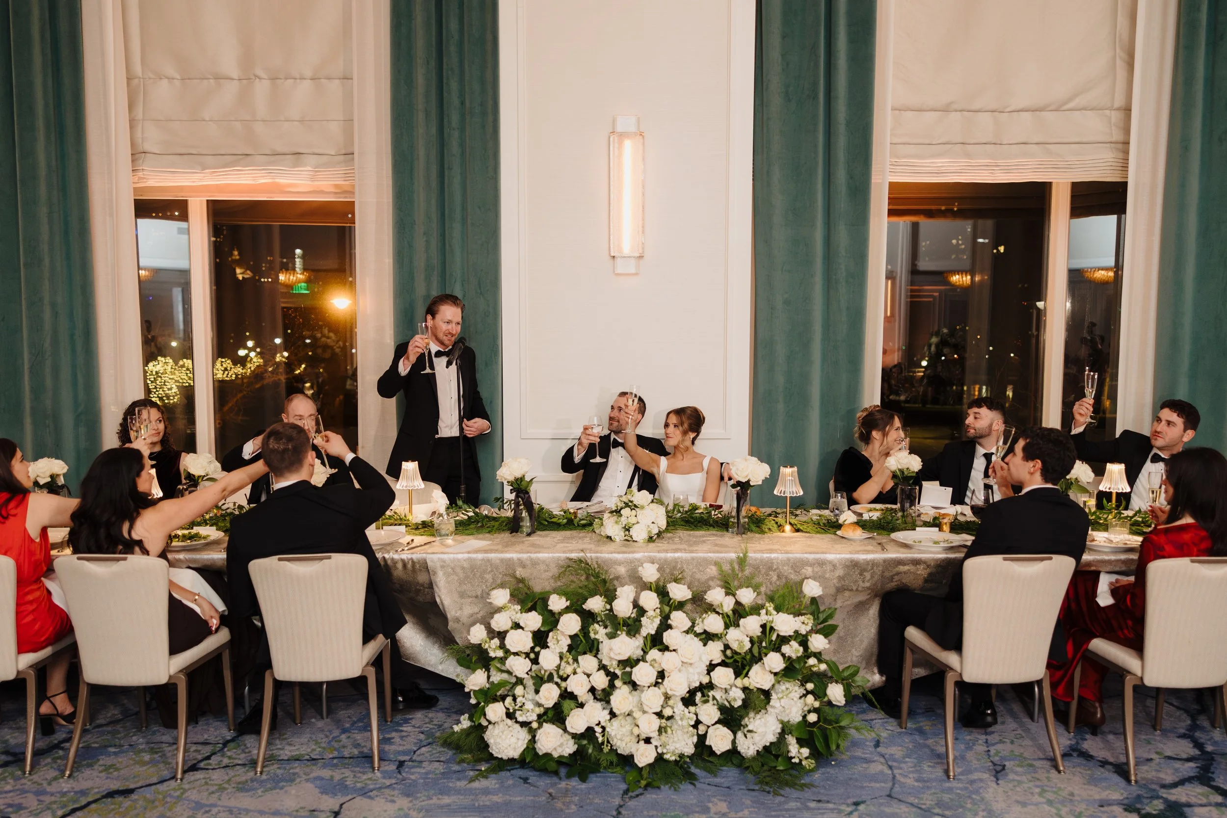 Wedding reception toasts at The New Newbury Boston