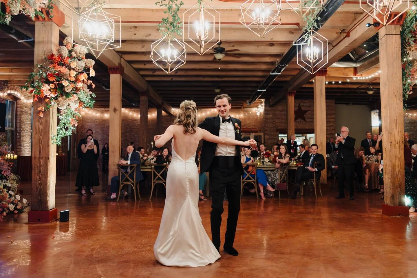 Dancing the night away with Margaux and Hal! 

Planner @katieforgracefulevents 
Floral @frontierflowersoffontana 
Venue @starlinefactory