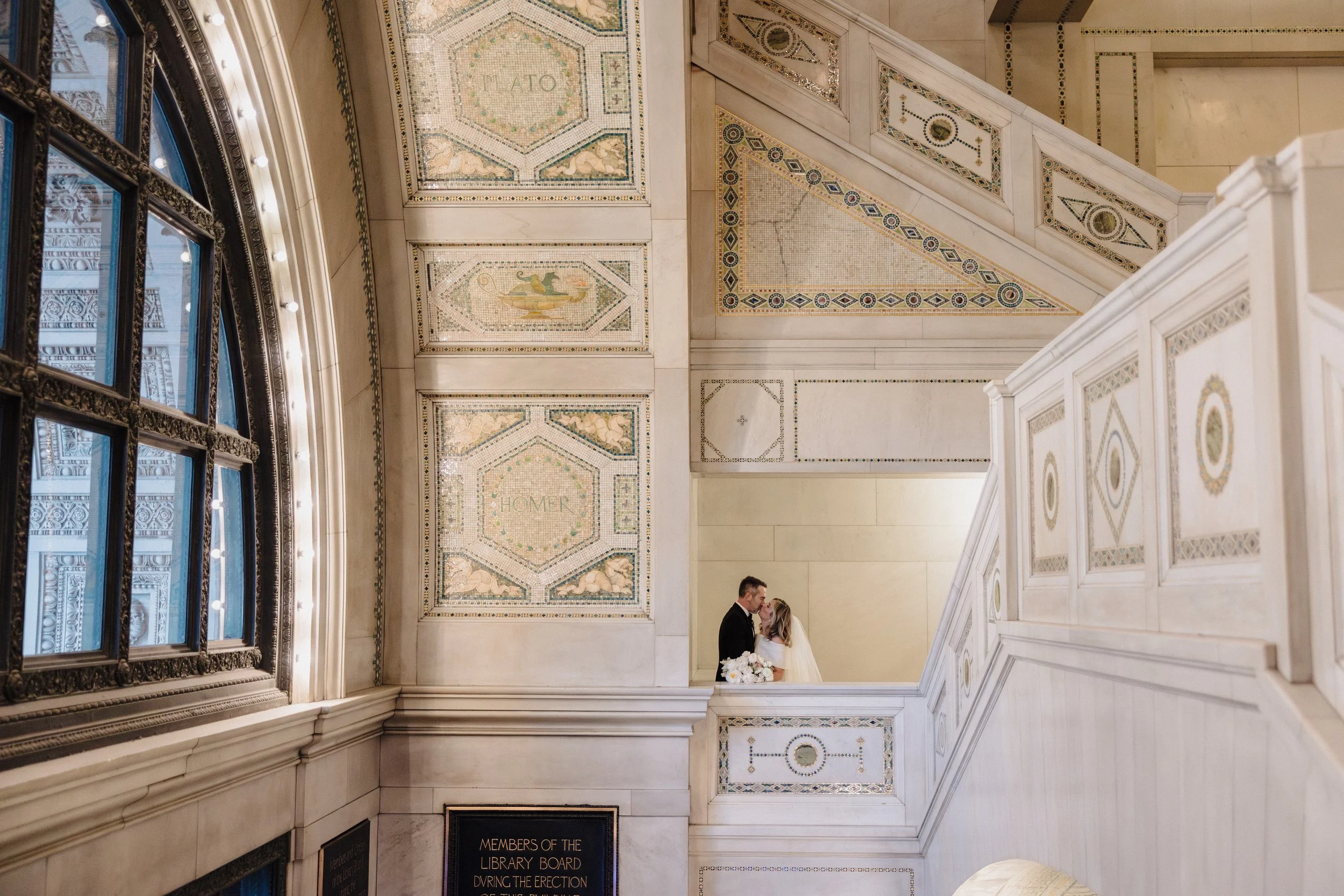 Chicago Cultural Center wedding portraits and architecture