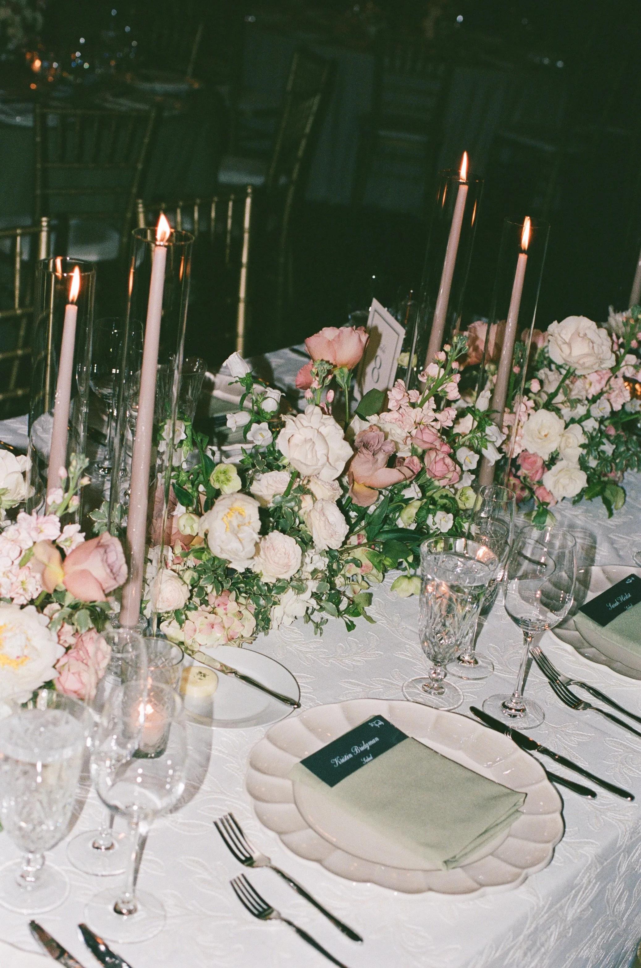 Chicago wedding reception decor at the Chicago Cultural Center