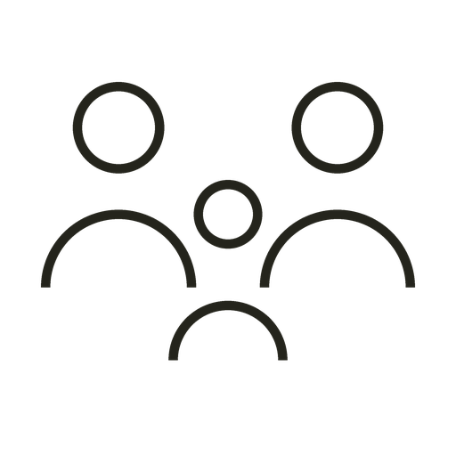 family icon ready for photos in a fine line artistic way - vector style