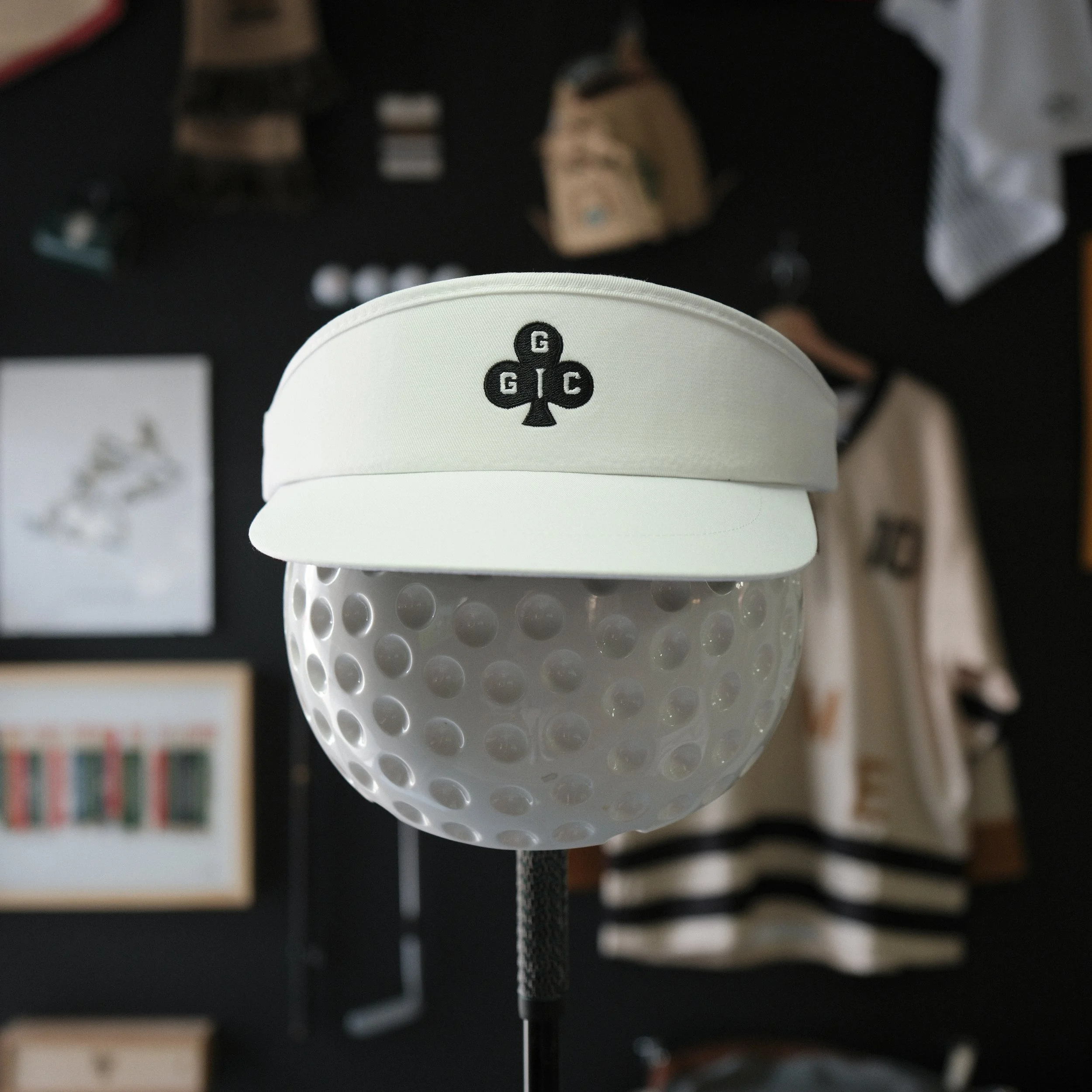 White GGC Club Logo Tour Visor