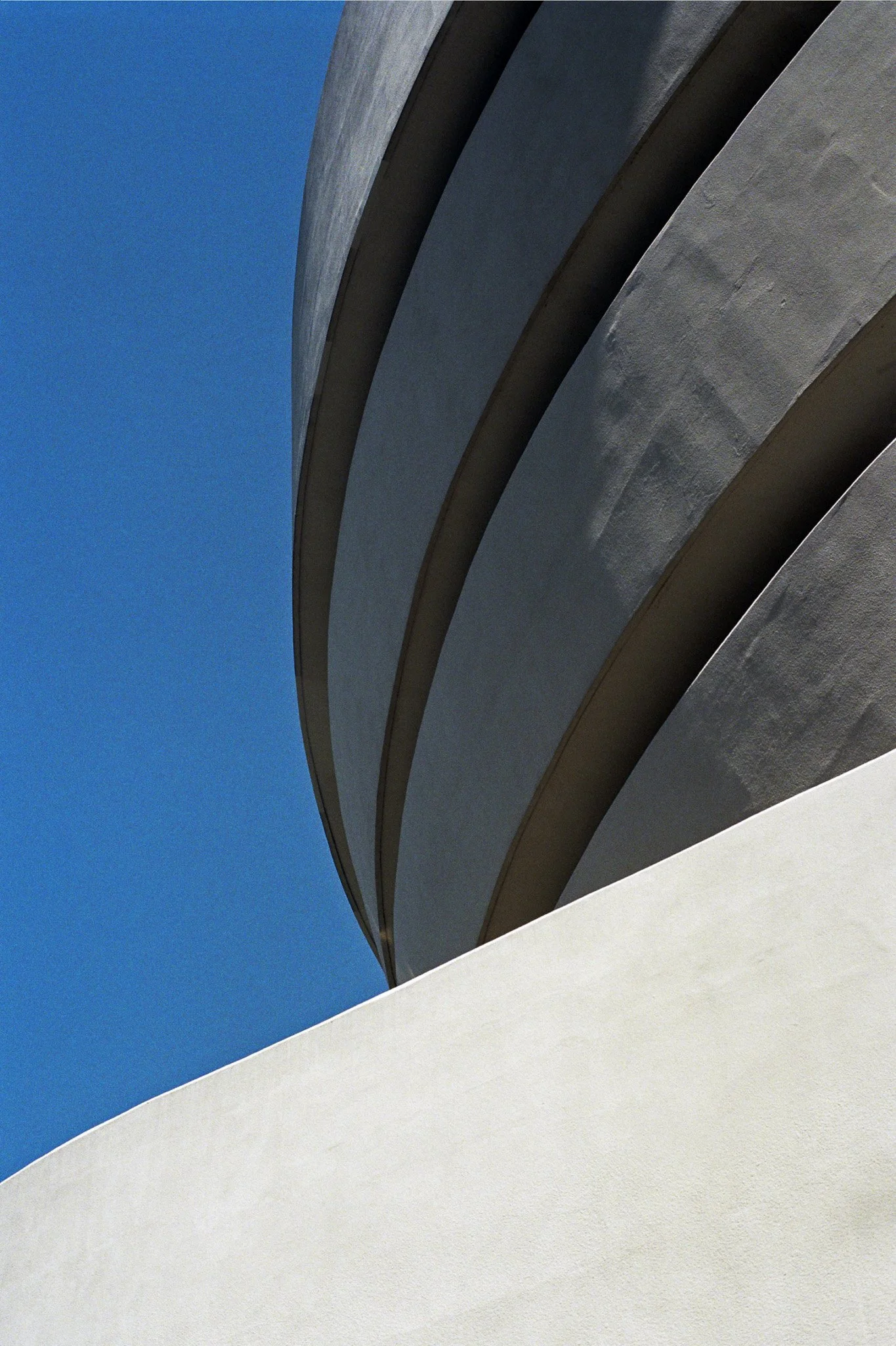 An abstract still-life New York City street Guggenheim art museum shot on film by Indie Studios for editorial collage photo projects