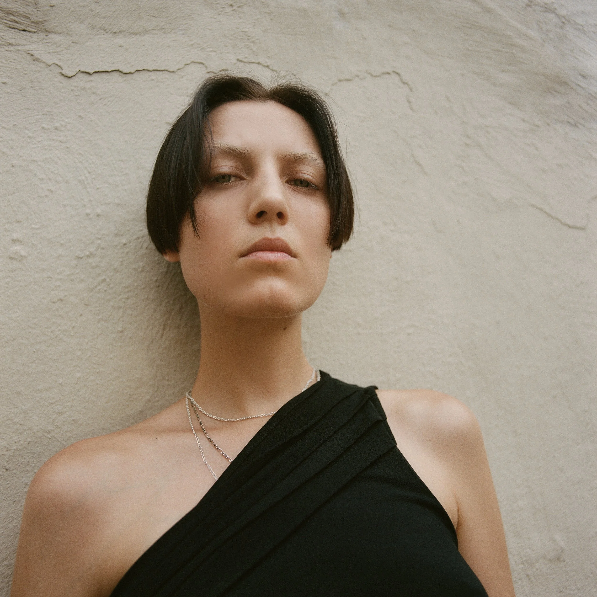 Cara Latoszewska, famous fashion model, poses for a film portrait on the streets of New York City for fashion photographer couple Andrew White and Sam Bates of Indie Studios, Cara walks shows for Alexander Wang and Marc Jacobs.