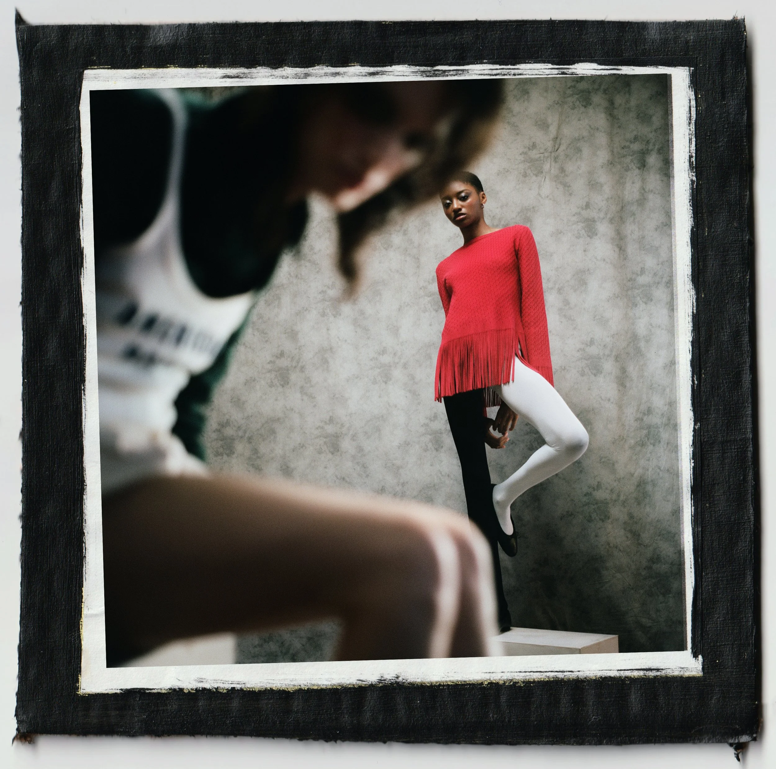 Grunge fashion editorial is subversion of American Dream featuring trans model Celeste Anderson & black model Annaya Baird, photographer and creative direction by Sam Bates and Andrew White of Indie Studios on film in their Brooklyn photo studio.
