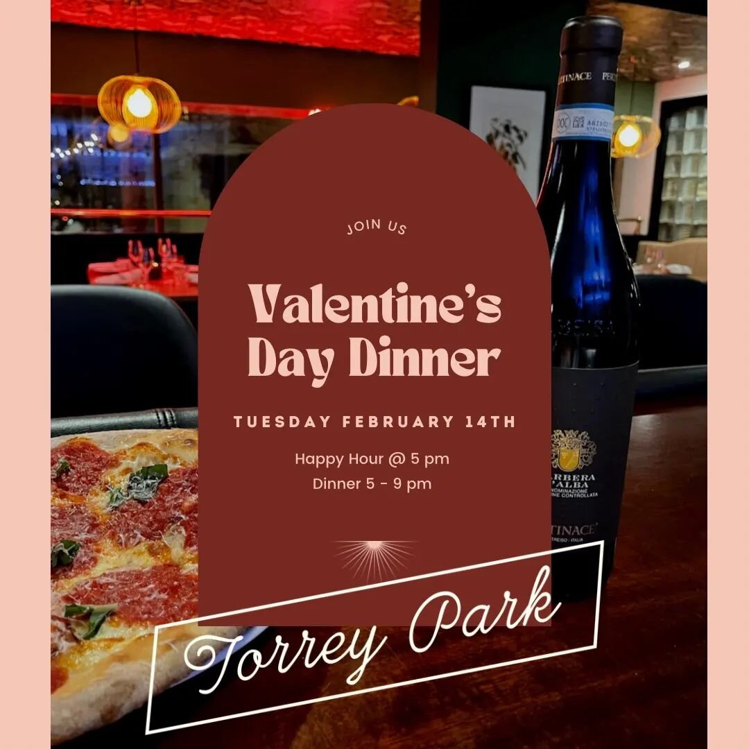 Celebrate love with us @torreyparkrestaurant we are open Tuesday 2/14/23 for Valentine's day 💕 make reservations now @resy or call 315-789-1629 🥂