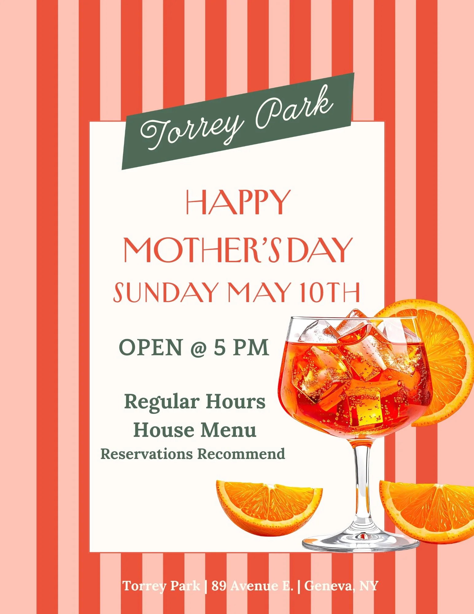 Treat Mom to the dinner she deserves 💐✨

Join us at Torrey Park this Mother&rsquo;s Day&mdash;we&rsquo;ll be serving our regular menu plus specials starting at 5pm. Reserve your table at the link in our bio!