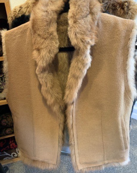 alpaca vest camel beige brown tan womens reversible