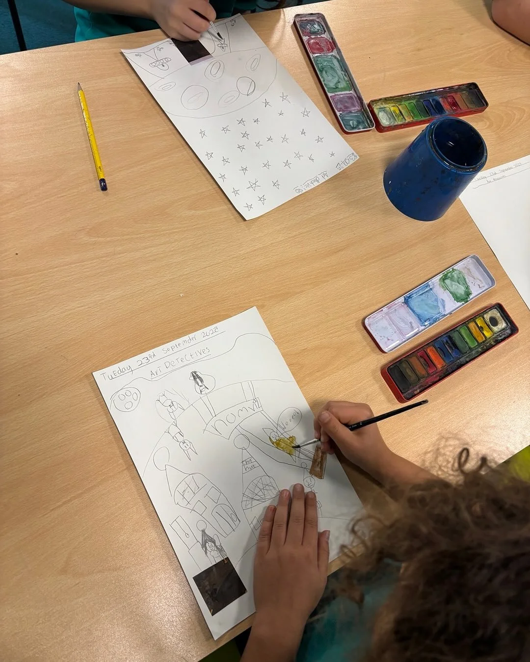 Meet our budding artists in Goldfinches. We have been enjoying being Art detectives and using our imaginations and water colours to complete our artwork using a &ldquo;fragment&rdquo; of a photo.