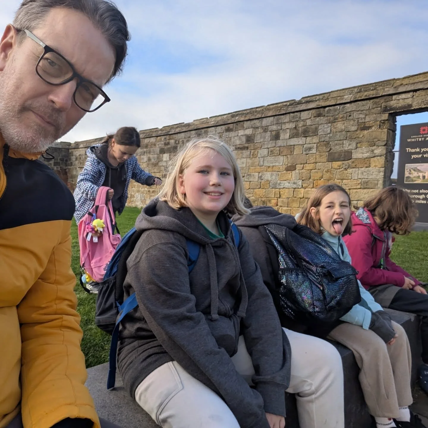 Group 1 and half of Group 3 exploring Whitby... Sun has come out to say hello!