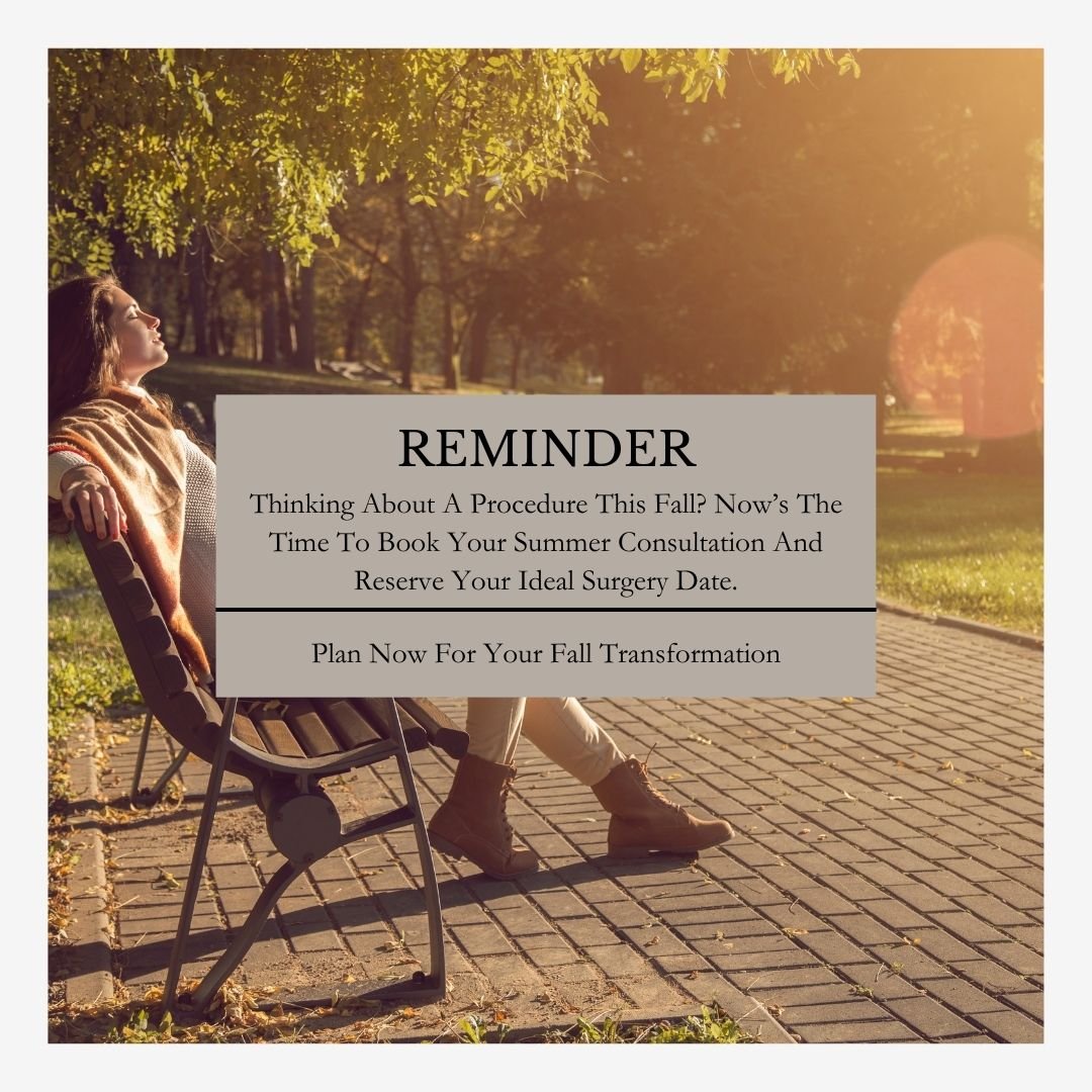 As we move through Summer, now is the perfect time to plan for fall procedures. At Chao Plastic Surgery, we're scheduling consultations for patients looking to undergo transformations in September and October&mdash;traditionally our busiest surgical 