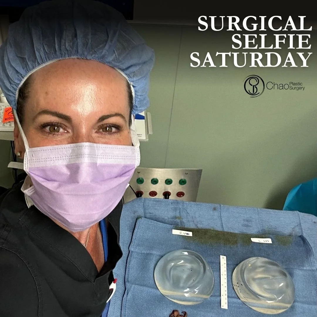 💉 Good morning! It's SURGICAL SELFIE SATURDAY 💉

Here we have our PA Beckie with one of her surgical selfies after she and Dr Chao completed another life changing surgical transformation in the OR.

😷 Treatment: Breast Implant Removal (Explant) wi