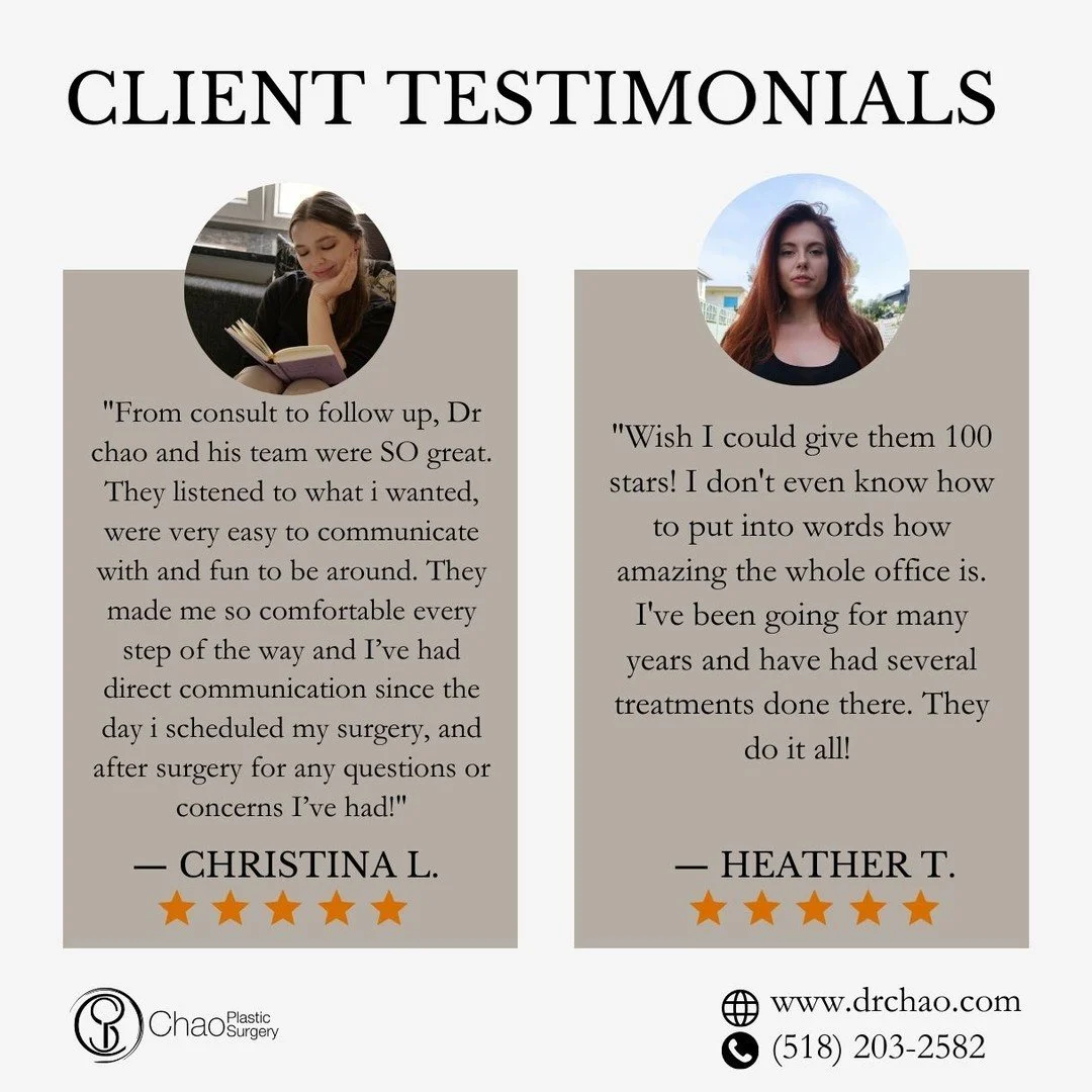 At Chao Plastic Surgery, our patients&rsquo; comfort, safety, and satisfaction are always the priority. Christina L. recently shared her experience, highlighting how our team guided her through breast augmentation and liposuction on her legs and chin