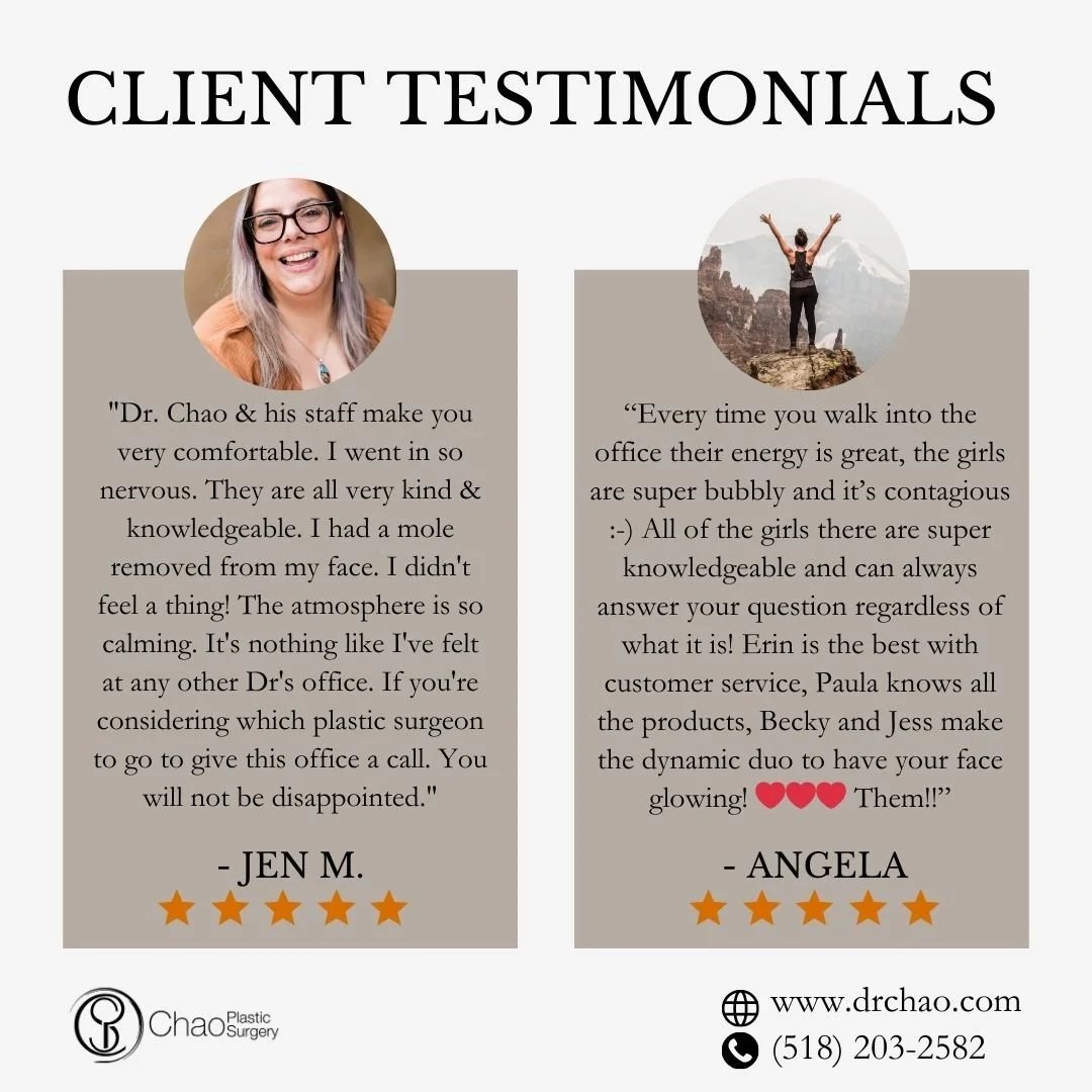 At Chao Plastic Surgery, patient comfort and care are always our top priorities. From the moment you walk through our doors, our team works hard to create a welcoming, calming environment where you feel supported and confident in your care. 🌟

Jen M