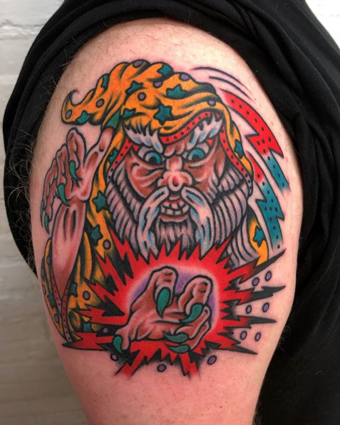 Wizards  Traditional  Books  Books  Gentlemans Tattoo Flash