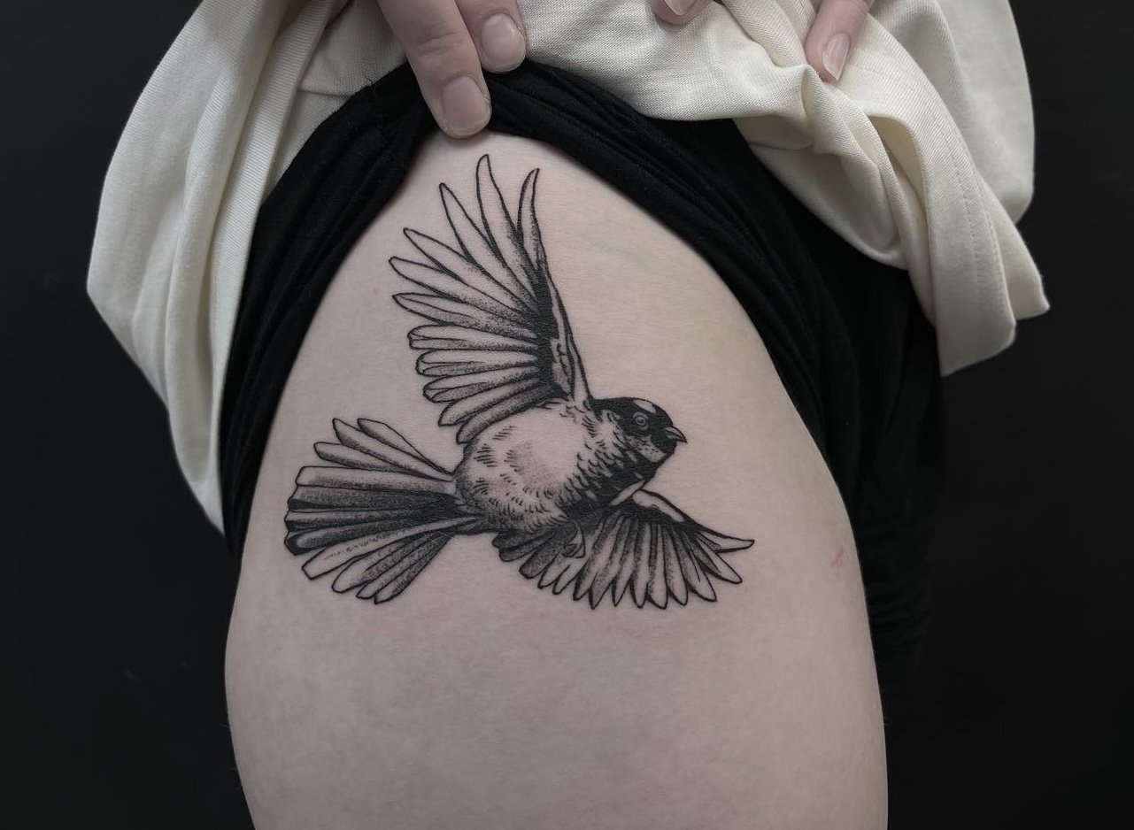 Piwakawaka Bird Tattoo