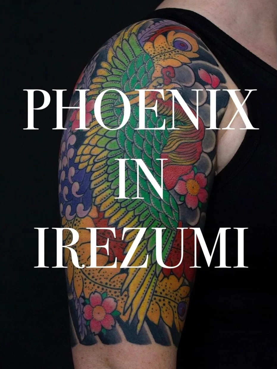 The Phoenix in Japanese tattooing symbolises rebirth, triumph and transformation.

Rising from the flames it represents resilience and the ability to overcome adversity.

Worn as a bold centrepiece or woven through a larger design, the Phoenix brings