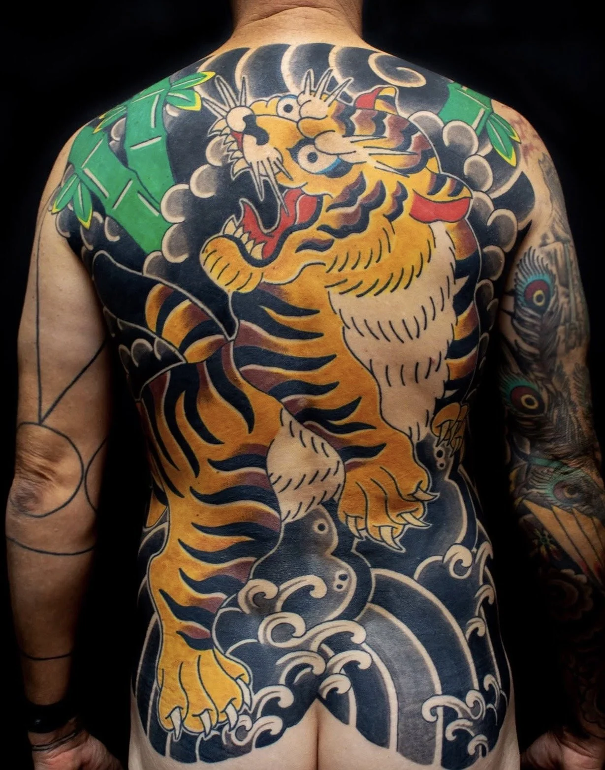 Japanese Tiger Back Tattoo by Horiyama