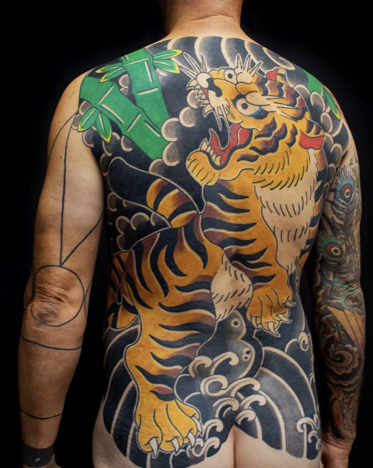 Japanese Tiger Back Tattoo by Horiyama