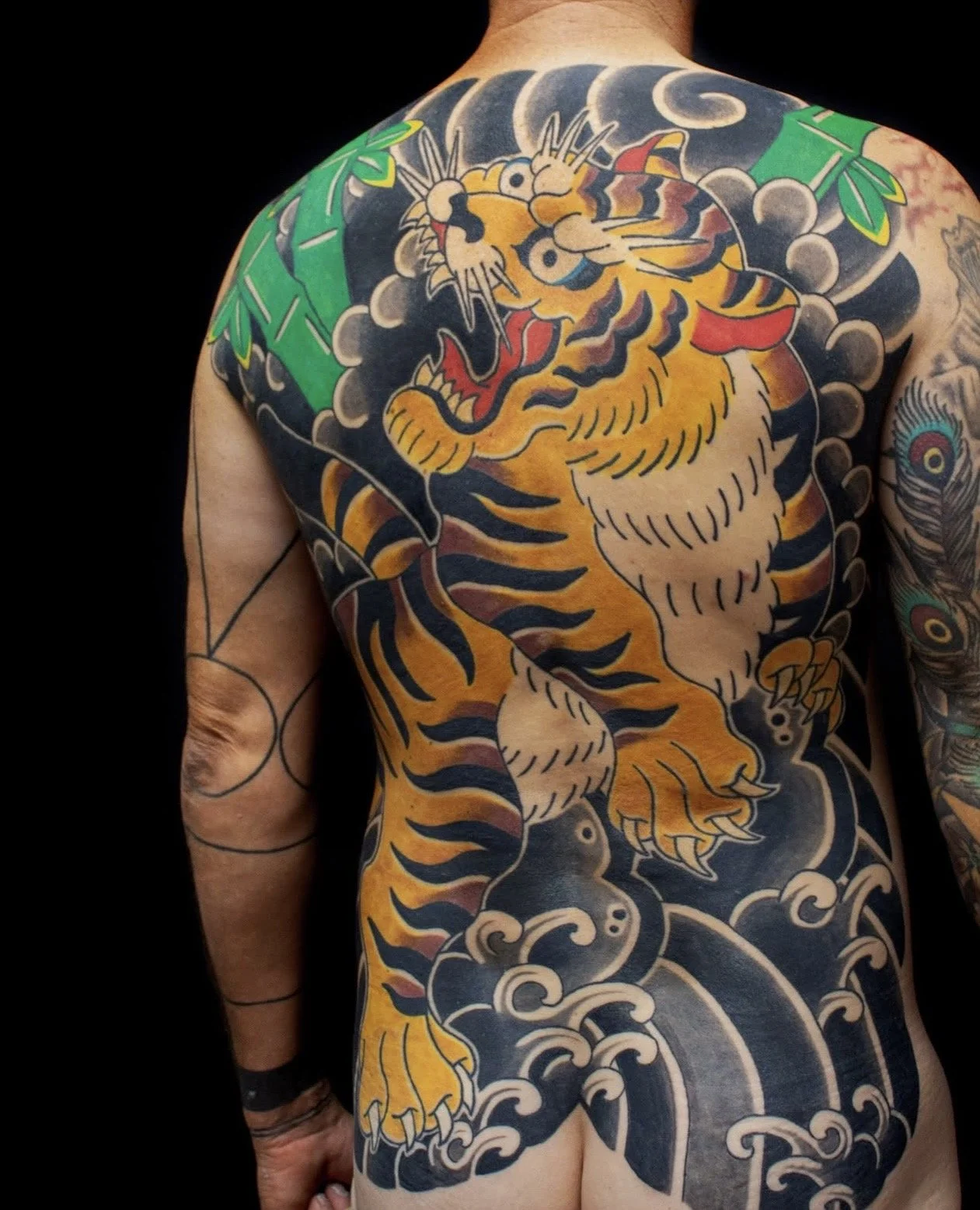 Japanese Tiger Back Tattoo by Horiyama