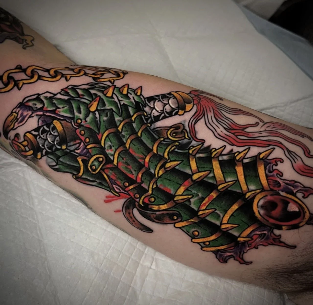 Traditional Medieval Gauntlet Tattoo