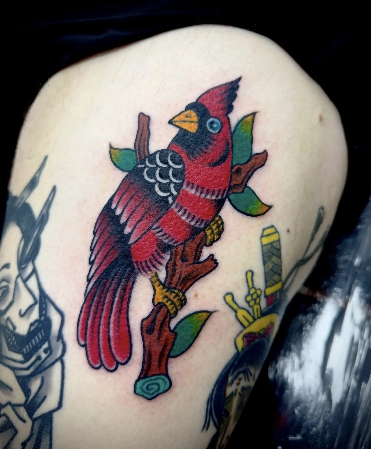 American Traditional Cardinal Tattoo