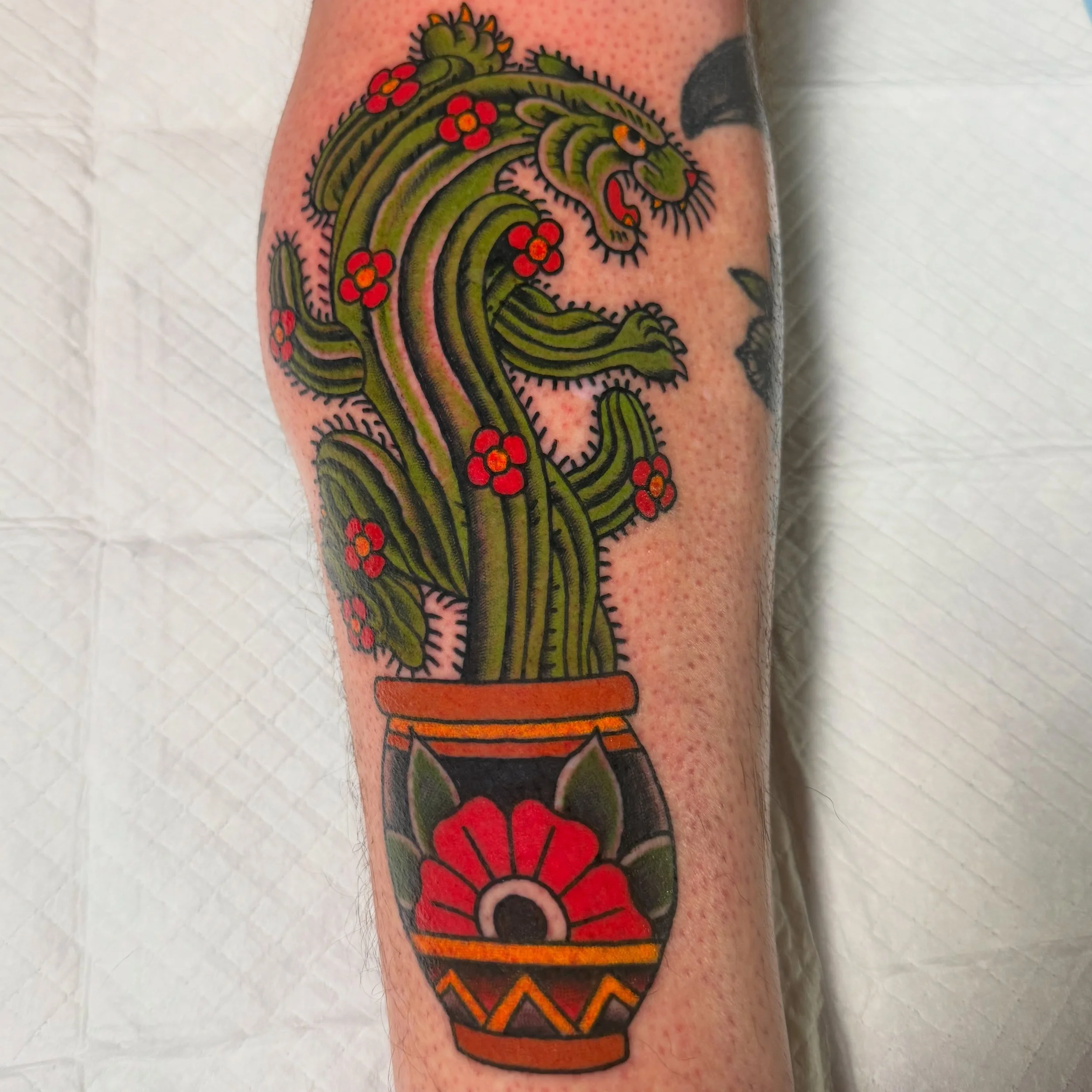 Panther Cactus by @tomtom_tattoo !