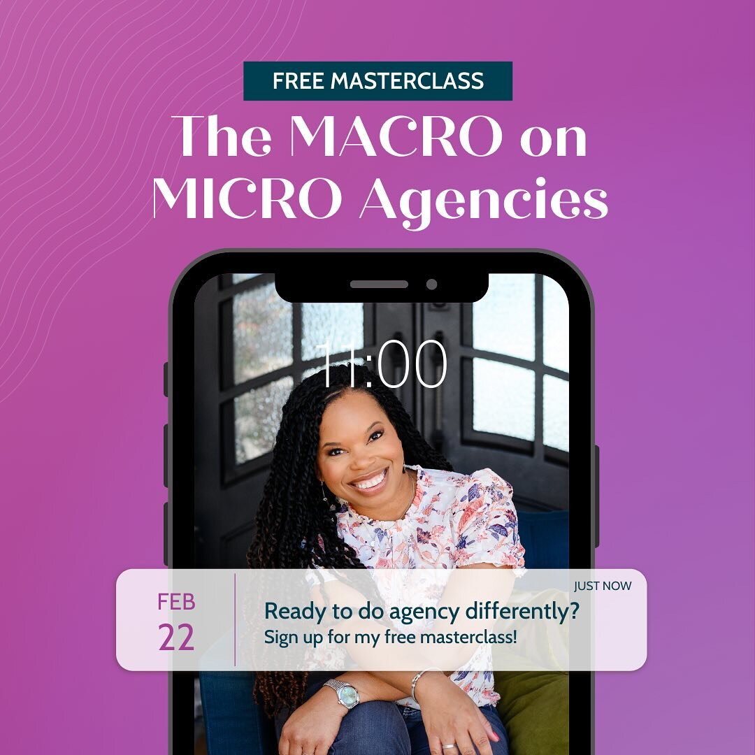 Hold onto your pantaloons because I&rsquo;m about to invite you to my brand new masterclass, and it&rsquo;s all about the power of micro agencies. 🤯
 
Now, you will hear me say that micro agencies can be a powerful approach to building your agency a