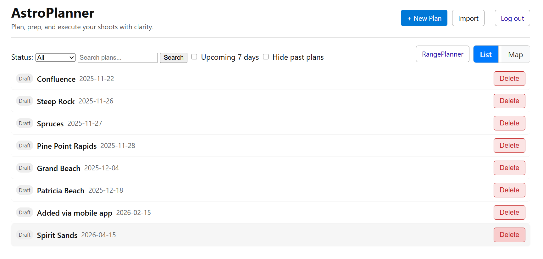  List view 
