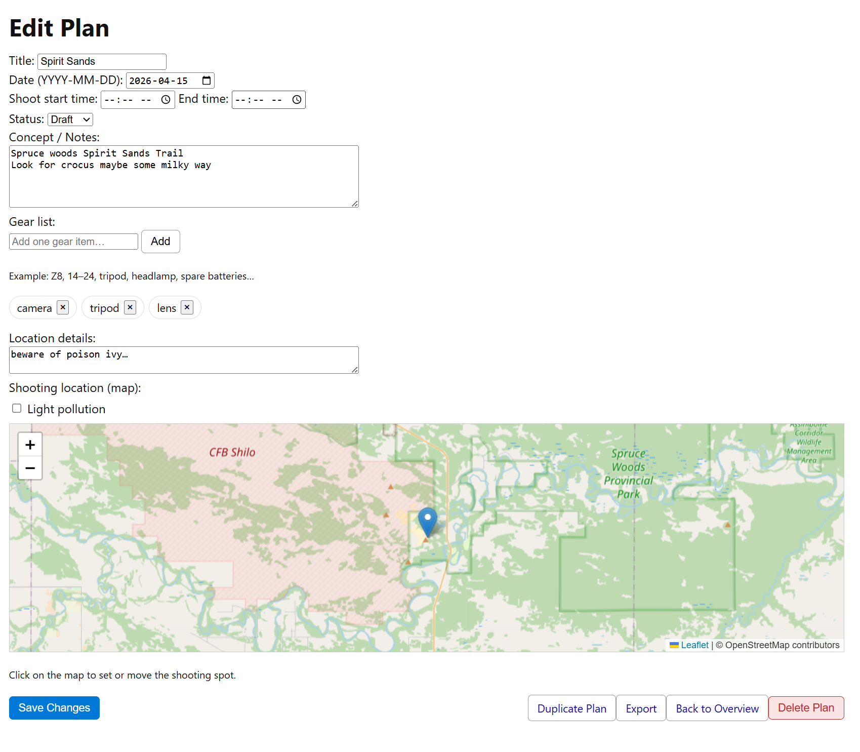  Plan built through my app 