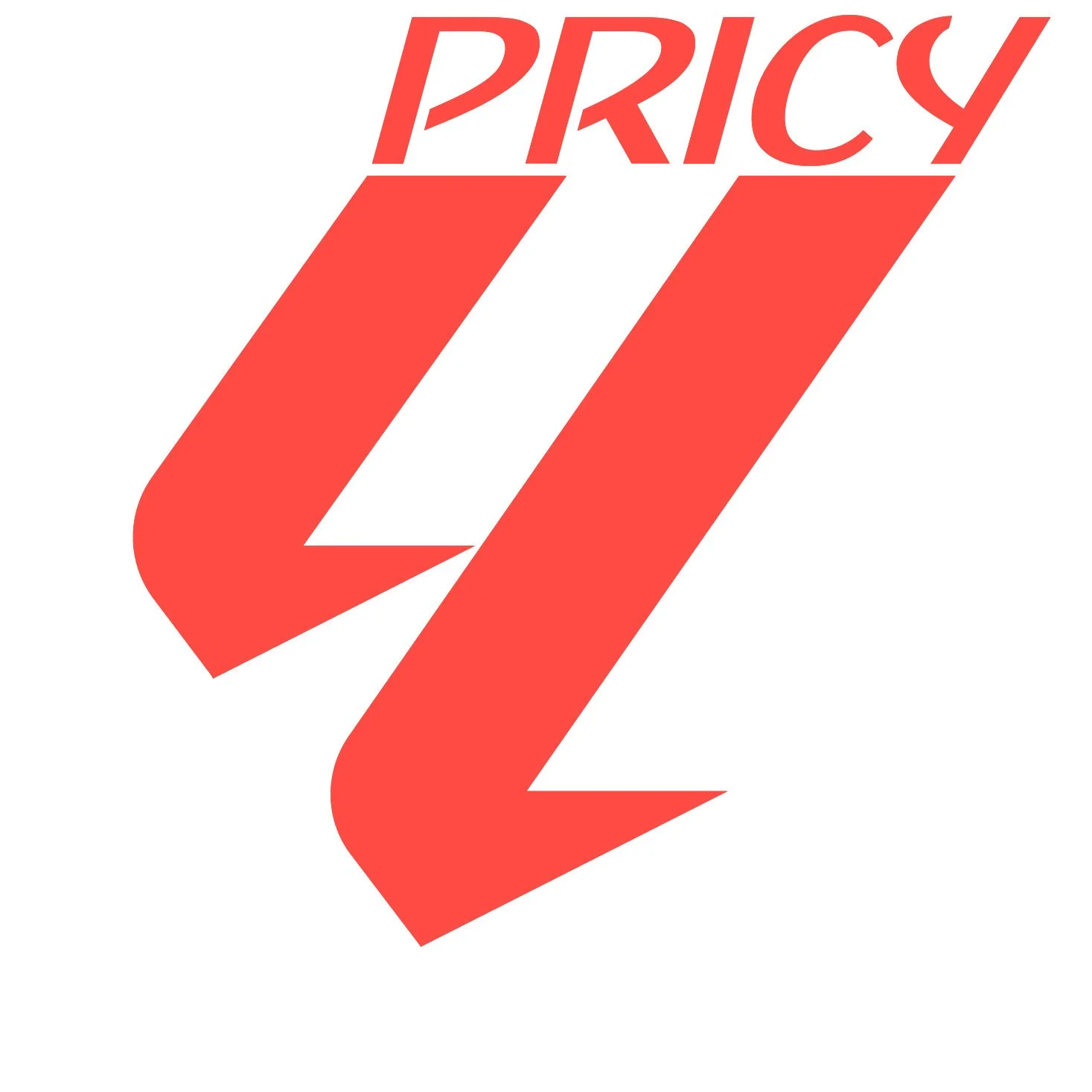 A graphic with the word 'PRICY' in red, stylized lettering.