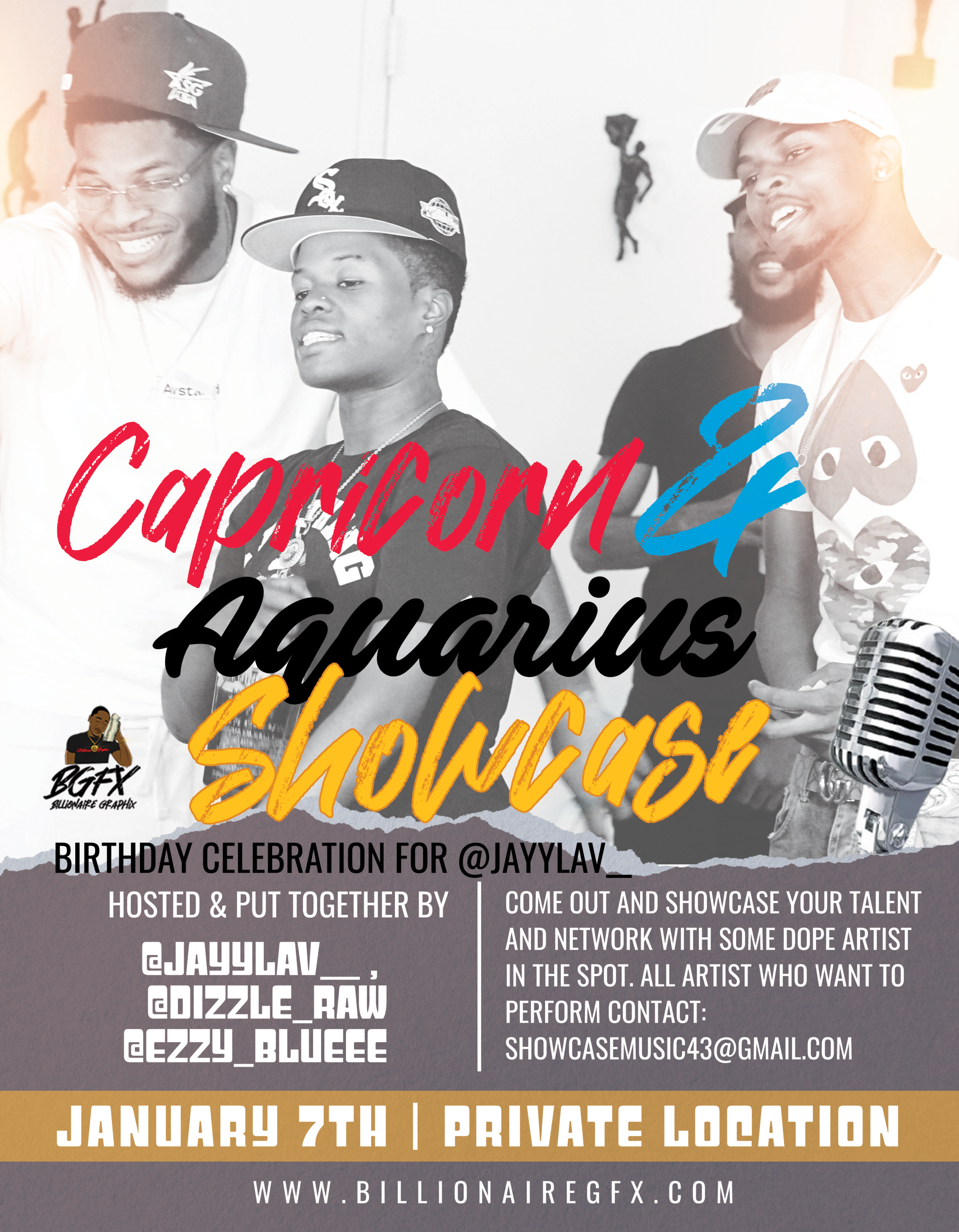 Capricorn & Aquarius Showcase Flyer