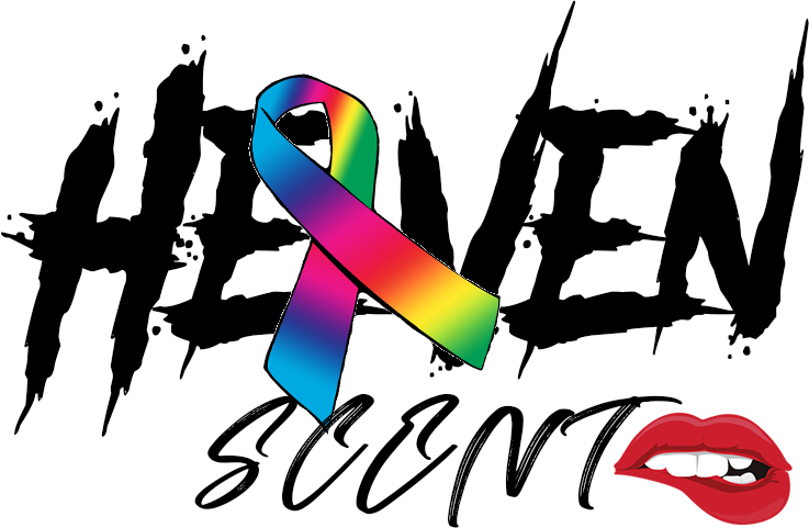 Text saying 'Let's End HIV' with a rainbow-colored ribbon in the center, the word 'suck' written below, and an illustration of red lips with teeth on the bottom right.