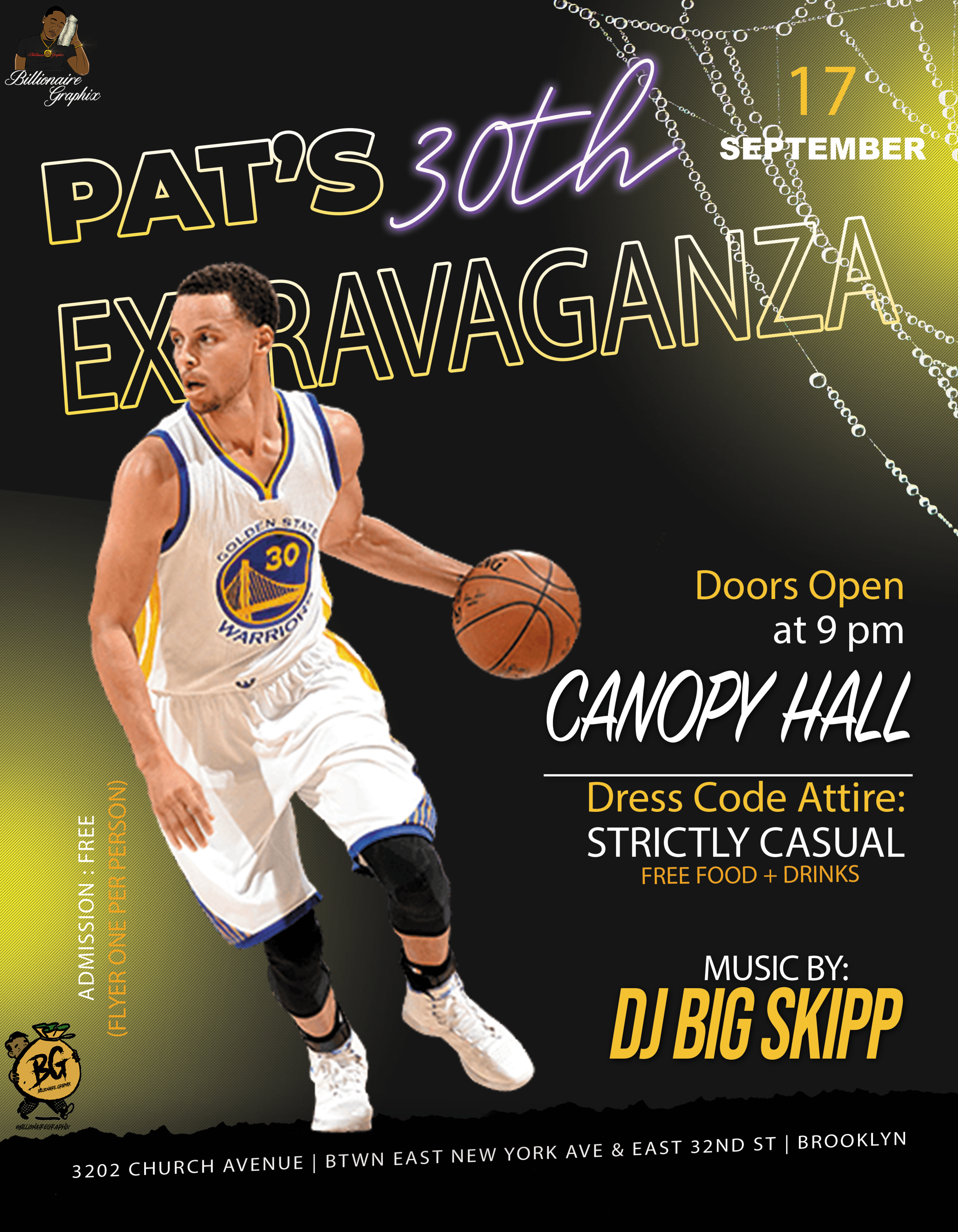 Pat's 30th Extravaganza Flyer