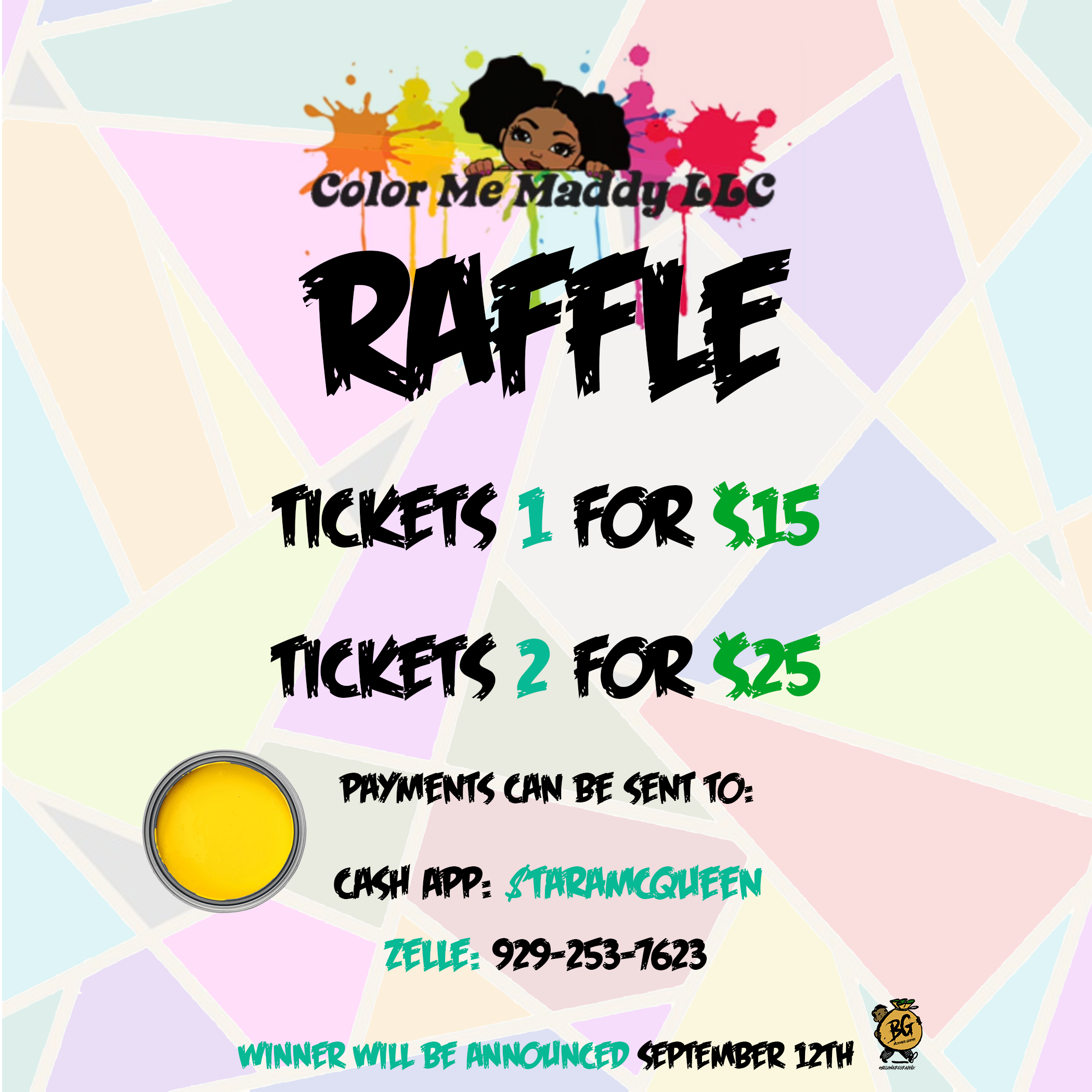 Color Me Maddy Raffle Flyer