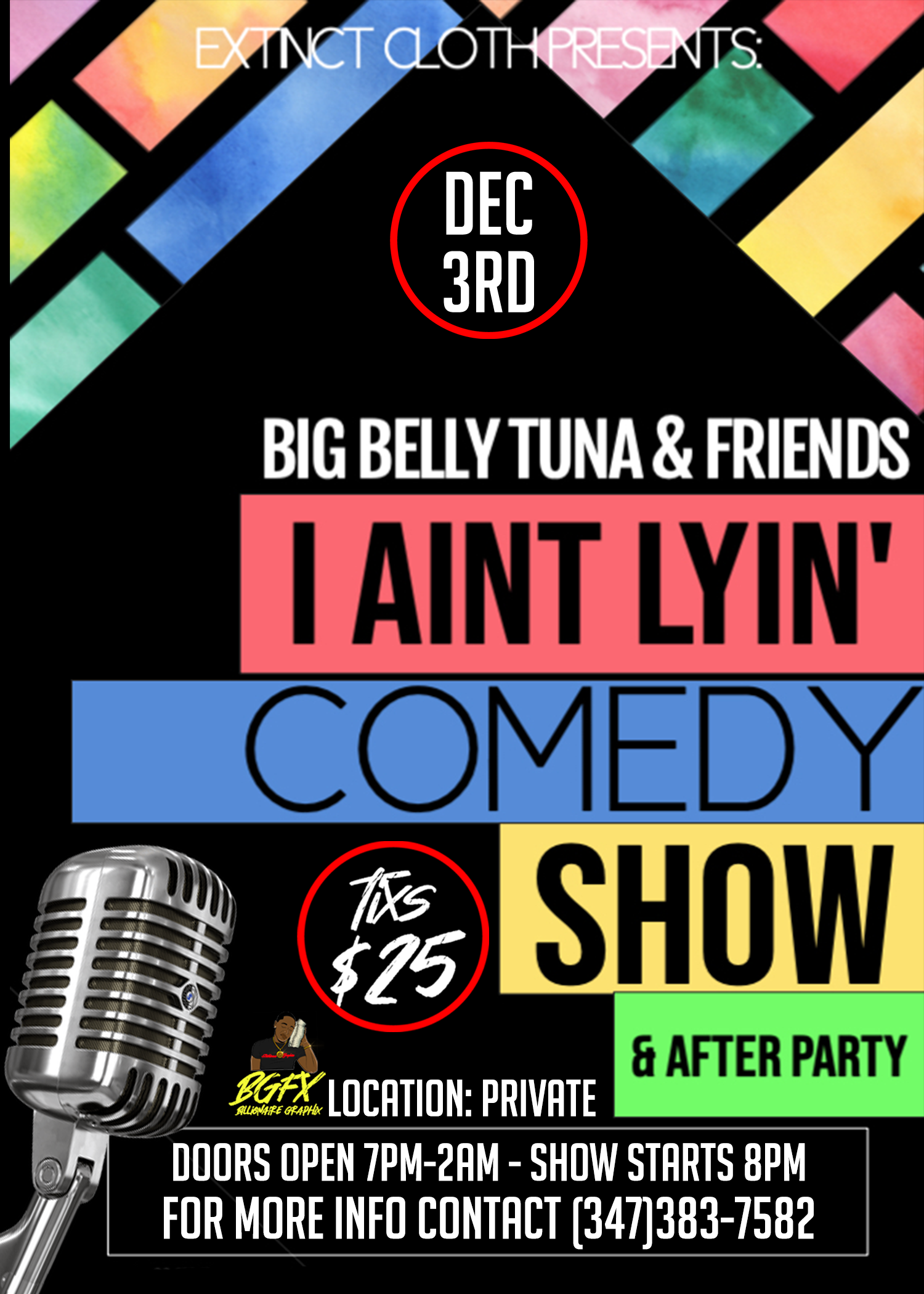 Big Belly Tuna & Friends "I Ain't Lyin" Comedy Show Flyer