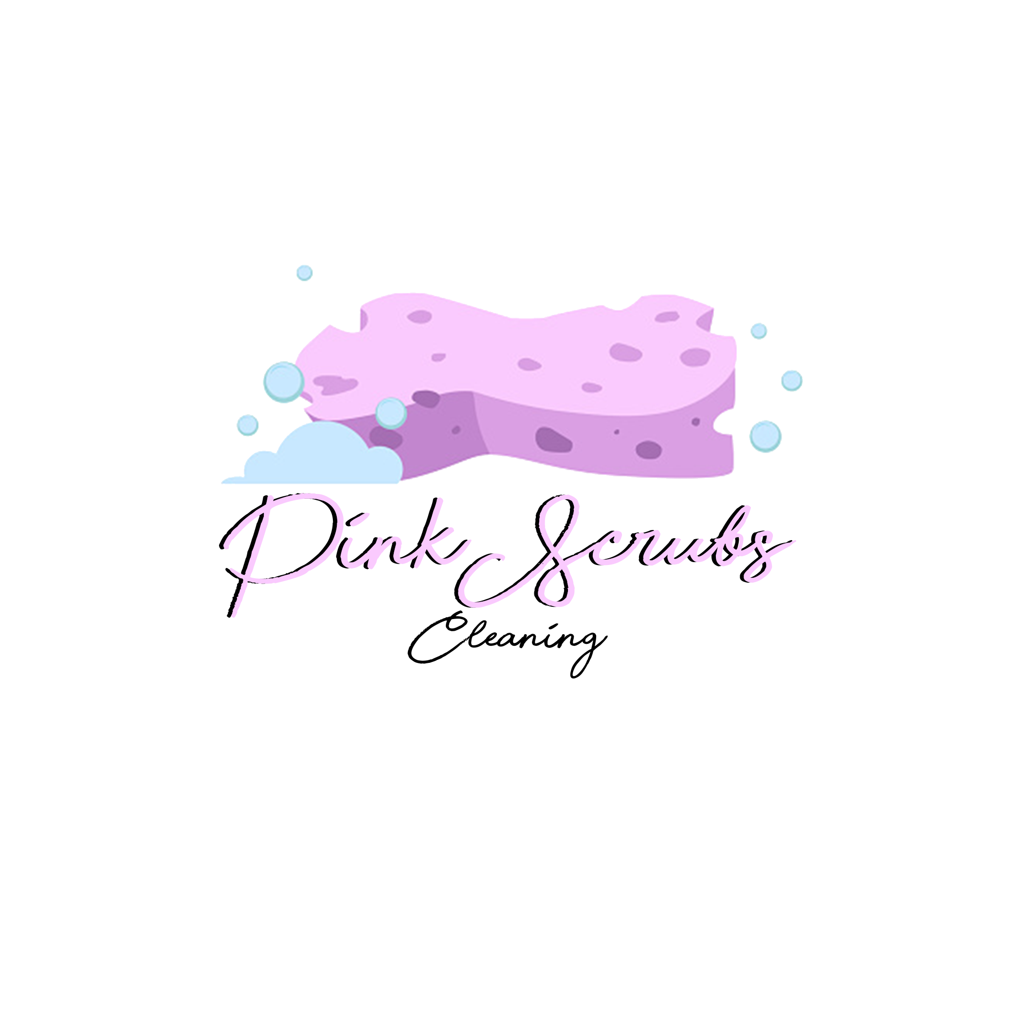 Pink Scrubs Cleaning Logo