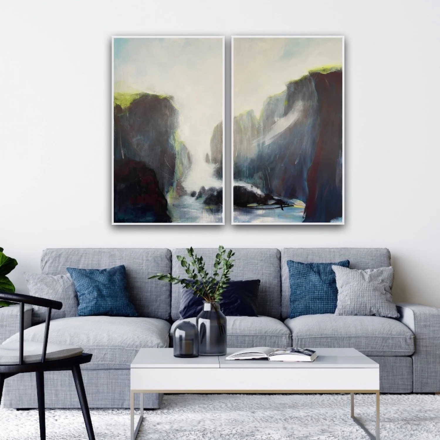 Abstract Landscape Painting Lisa Reiter Ebb and Flow in situ.JPG