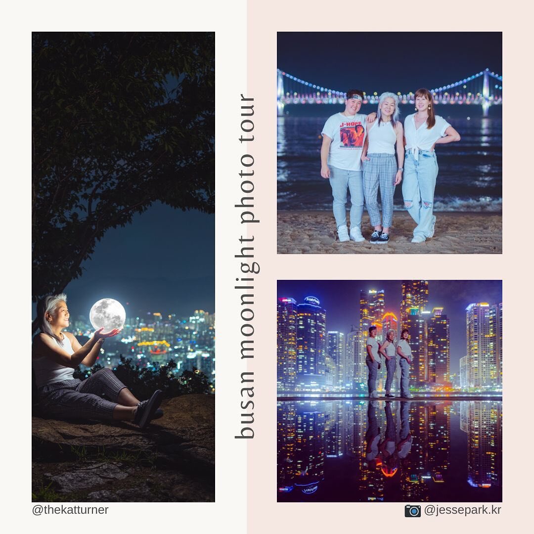 &lsquo;Busan&rsquo;s Sparkling Night Photography Tour&rsquo; with Jesse was one of our favorite experiences in Korea. Never did I think the city where I was born would look so magnificent. 1) Collage showing three of the five locations Jesse took us.
