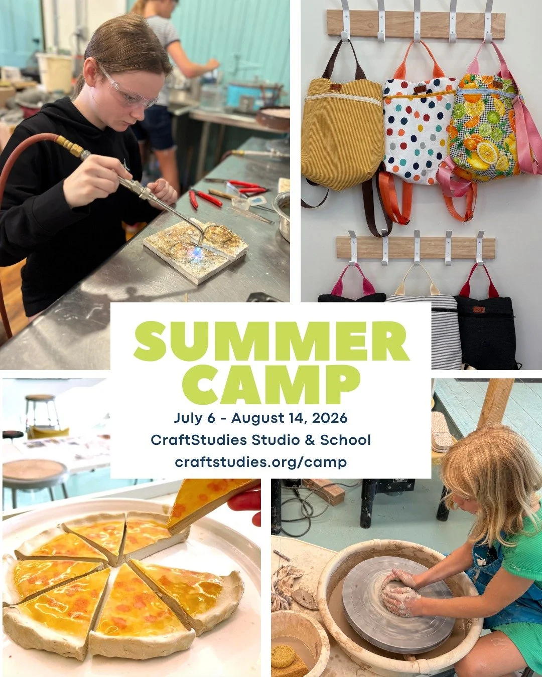 Summer at the studio = big ideas, busy hands, and happy campers!

This summer, CraftStudies is offering half-day and full-day camps for creative kids, July 6 - August 14. From jewelry design and wheel-throwing to dollhouse design and cardboard cospla