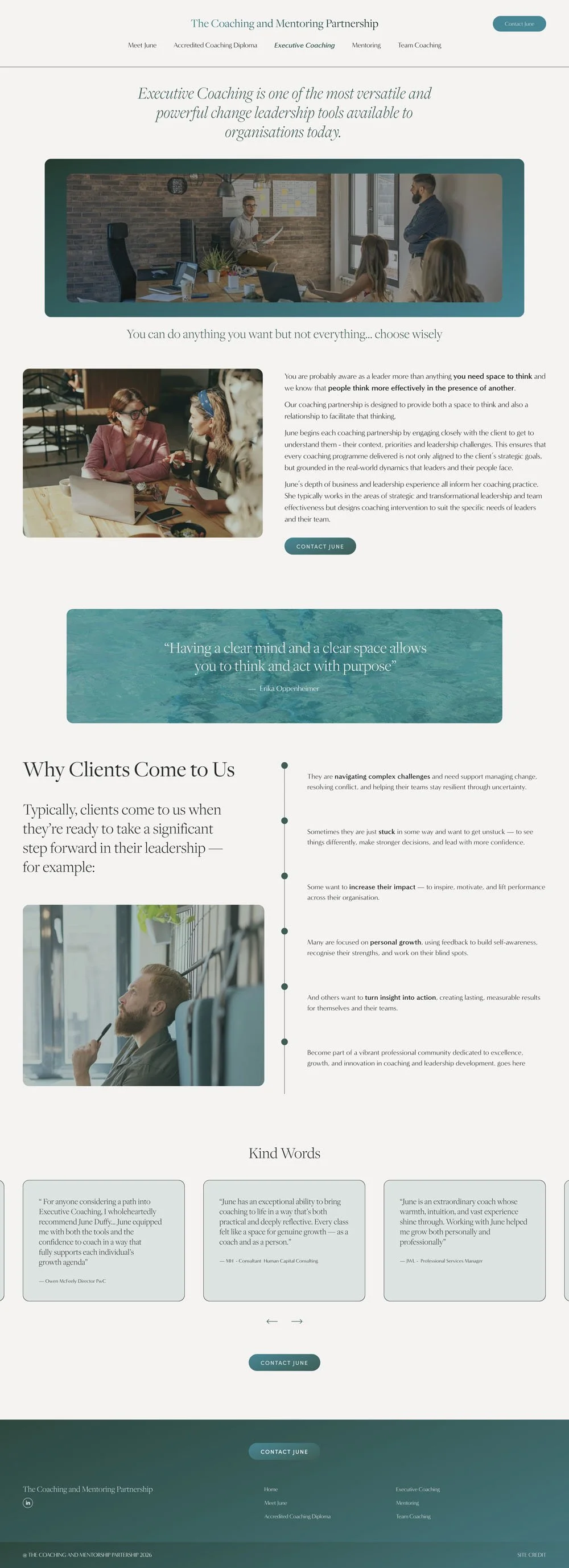 Coaching page website design  | Squarespace web design