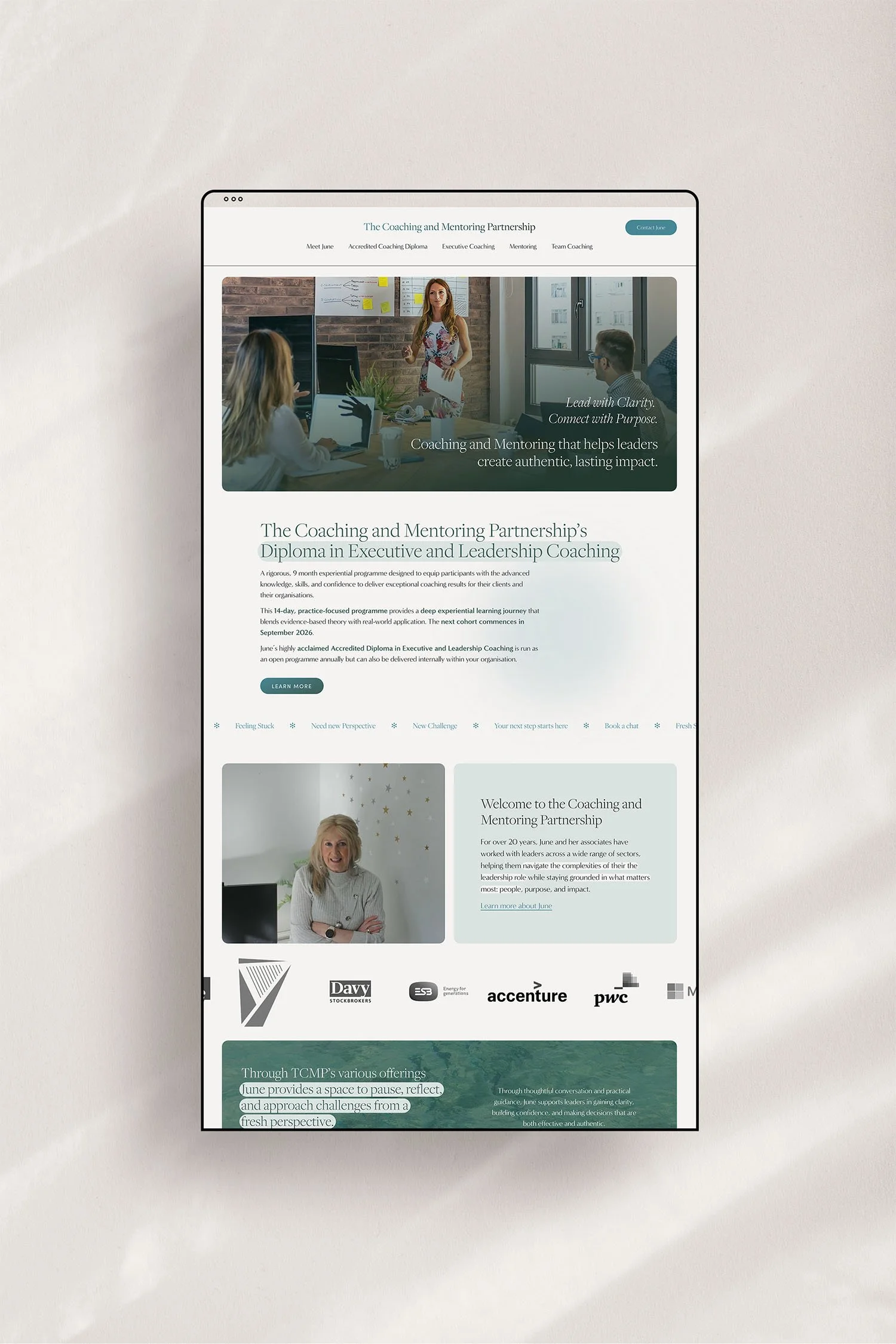 Coaching and Mentorship website design | Squarespace website design by Jodi Neufeld Design