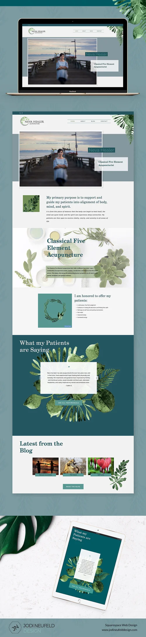 Neva healer website design — jodi neufeld design | squarespace web designer