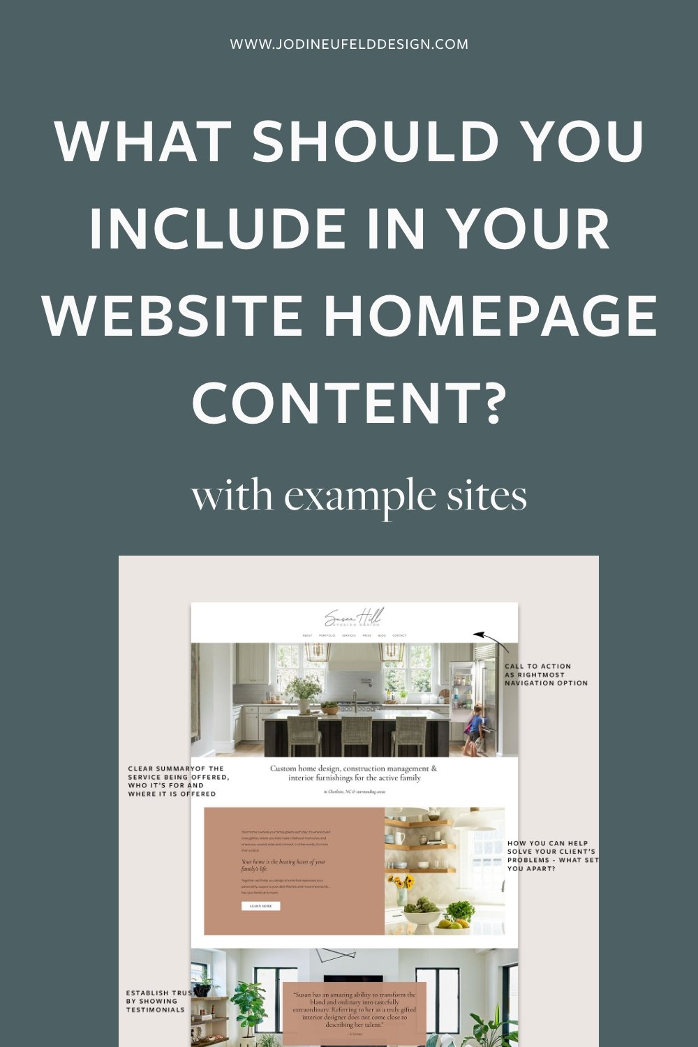 website homepage content ideas | Jodi Neufeld Design