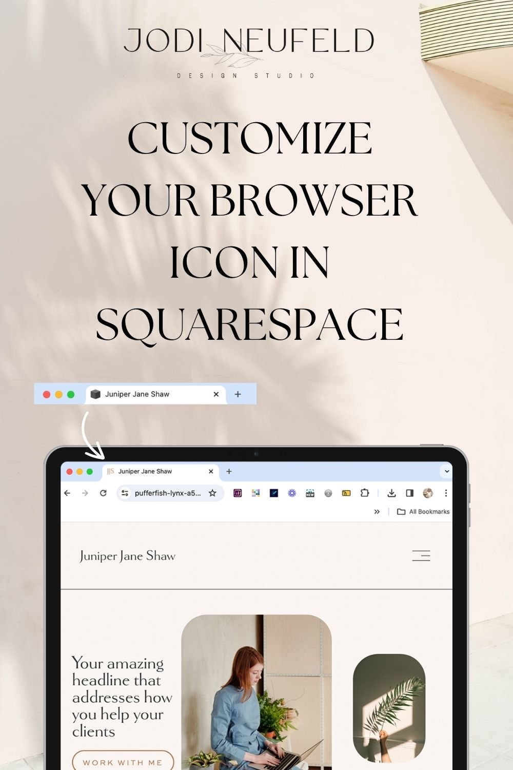 How to customize the browser icon in Squarespace - pinterest graphic 2
