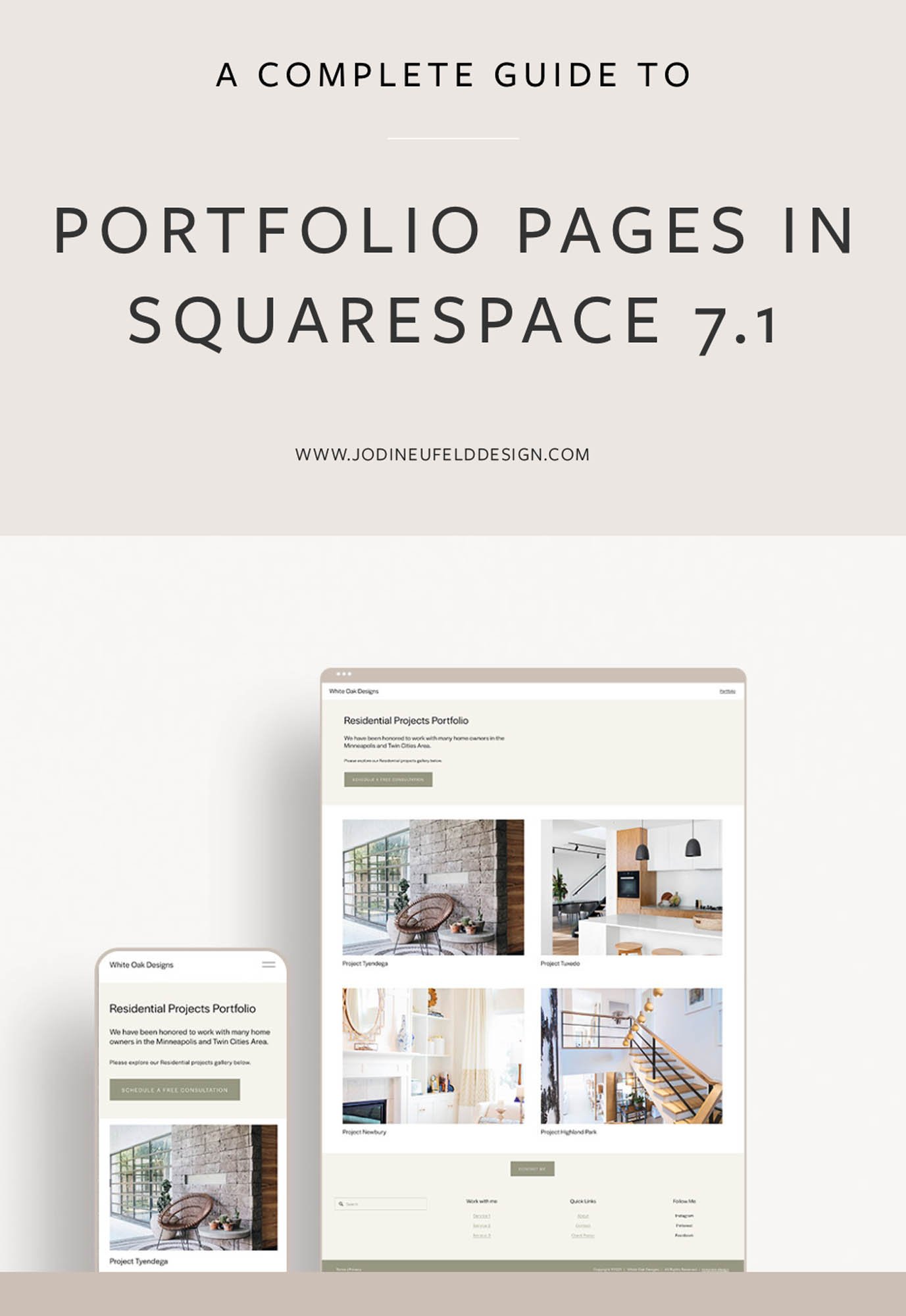 Portfolio pages in Squarespace 7.1 pinterest graphic 1