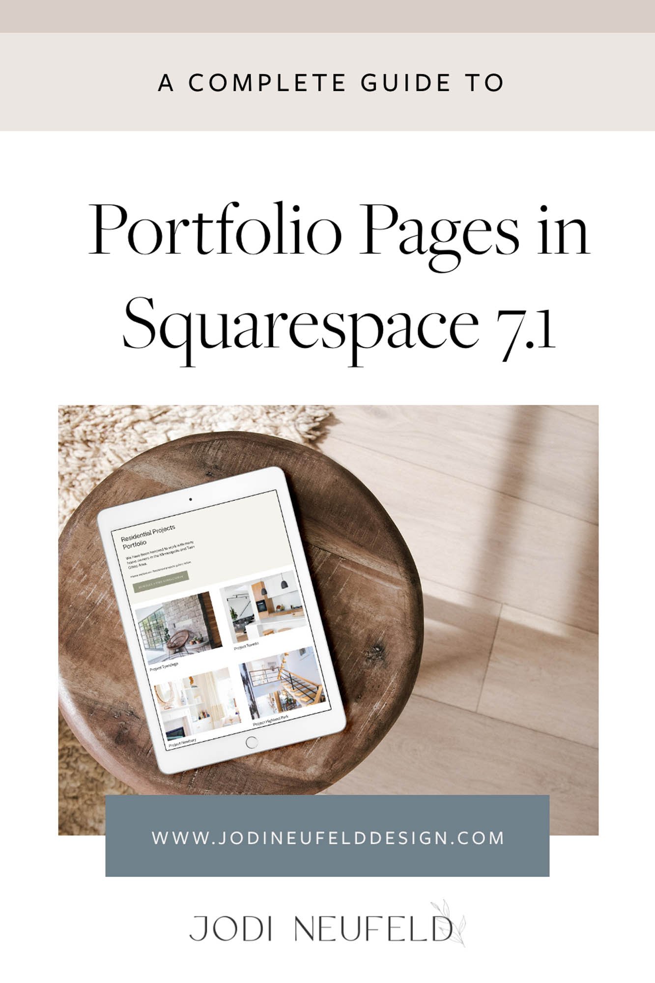 Portfolio pages in Squarespace 7.1 pinterest graphic 2