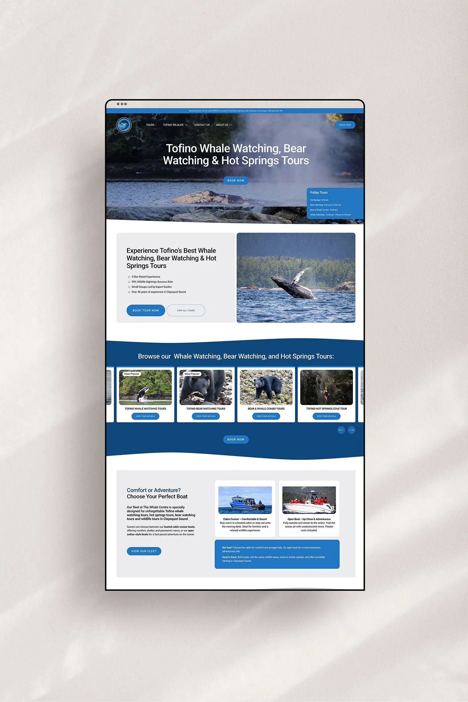 The Whale Centre home page after Squarespace Design Day