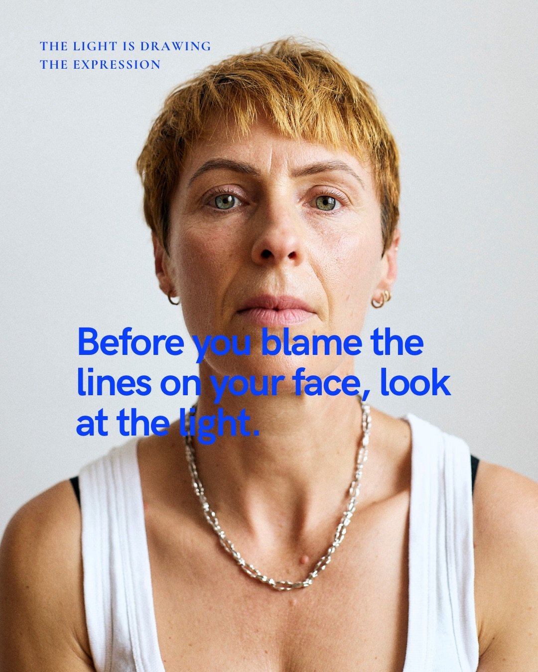 Before you decide a photograph has revealed something terrible about your face, check where the light is coming from.

Light from directly above can create deeper shadows beneath your eyes, nose and chin. Those shadows can make you appear more tired 