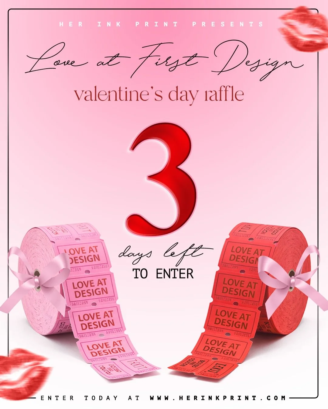 ⏰ ONLY 3 DAYS LEFT TO ENTER ⏰

This Valentine&rsquo;s Day, Her Ink Print is giving 3 brands the chance to win a custom graphic design experience. Note: Winners are able to swap out services of equal or lesser value to accommodate their brand needs!

